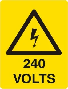 W 248 — WARNING - 240 VOLTS